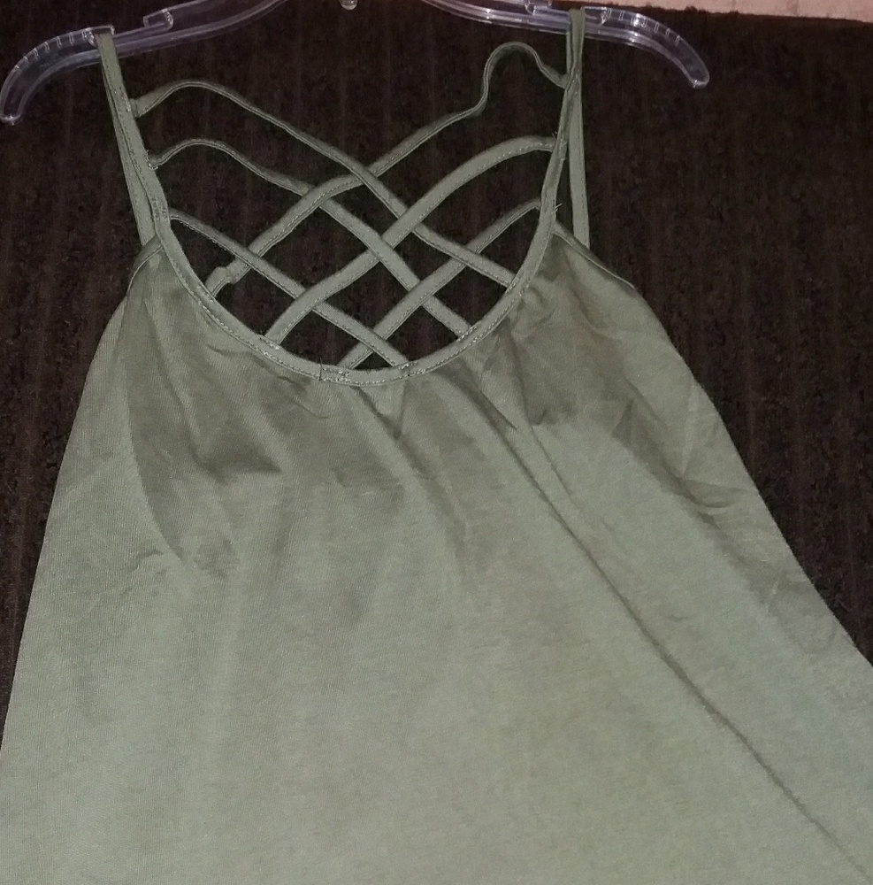 Green Criss Cross Tank Top